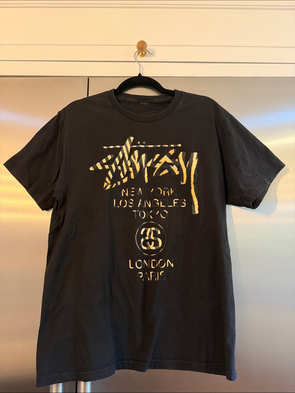 Stussy Black Tee Size Medium World Tour Tee